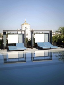 Elegant Business Lunch with Pool overlooking the Skyline of Milan